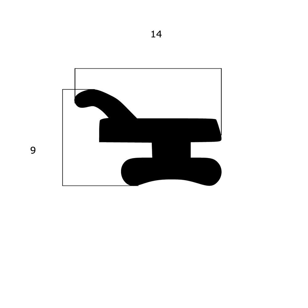Lippendichtungen - Anschlagdichtung für Metallfenster | 9 mm Höhe | Farbe: schwarz