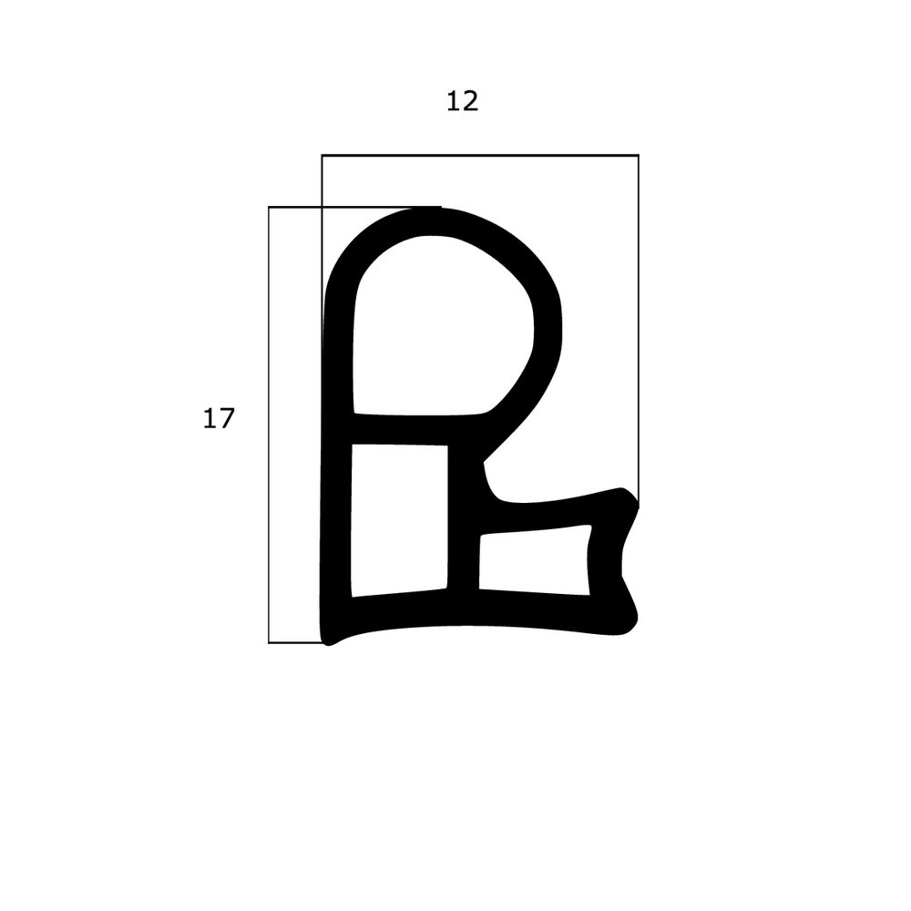 Türrahmen Dichtung - Stahlzargendichtung für Stahlrahmen | 17 mm Höhe | Farbe: beige