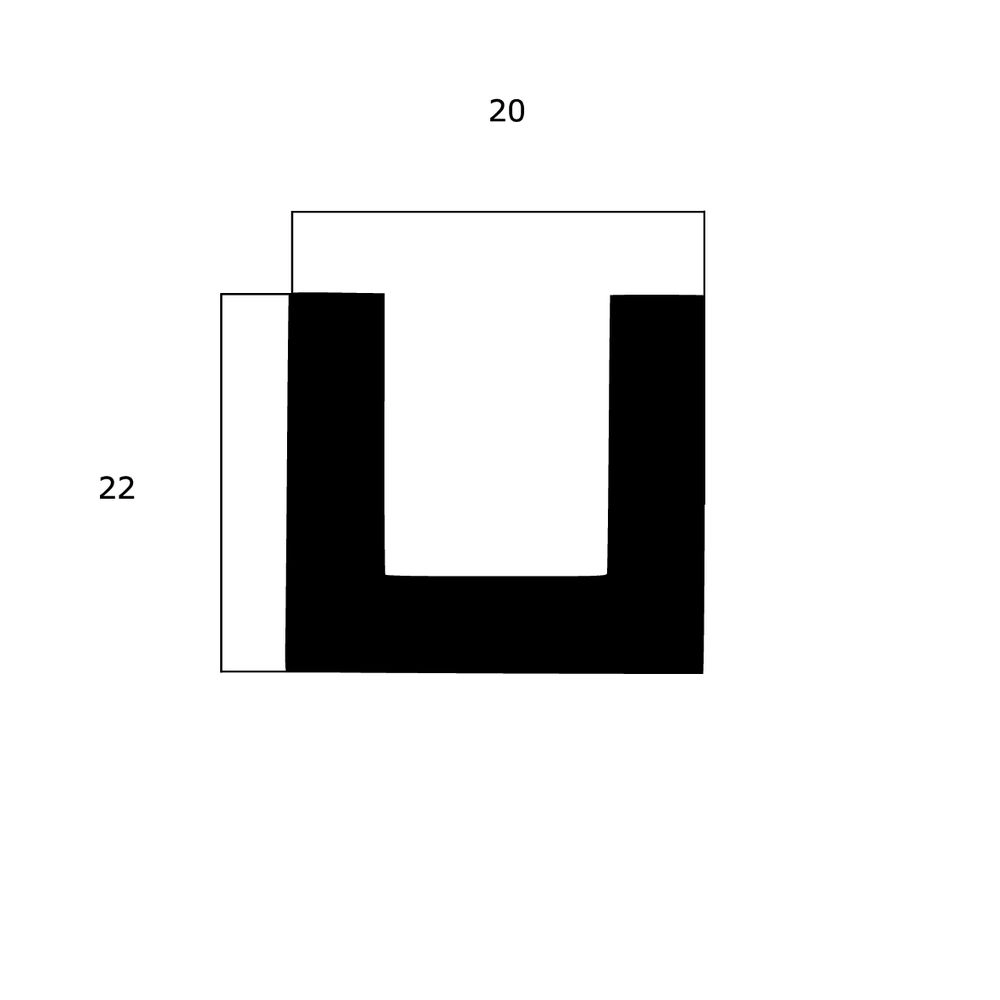 Kantenschutz - Kantenschutzprofil | Höhe: 20 mm | Farbe: schwarz