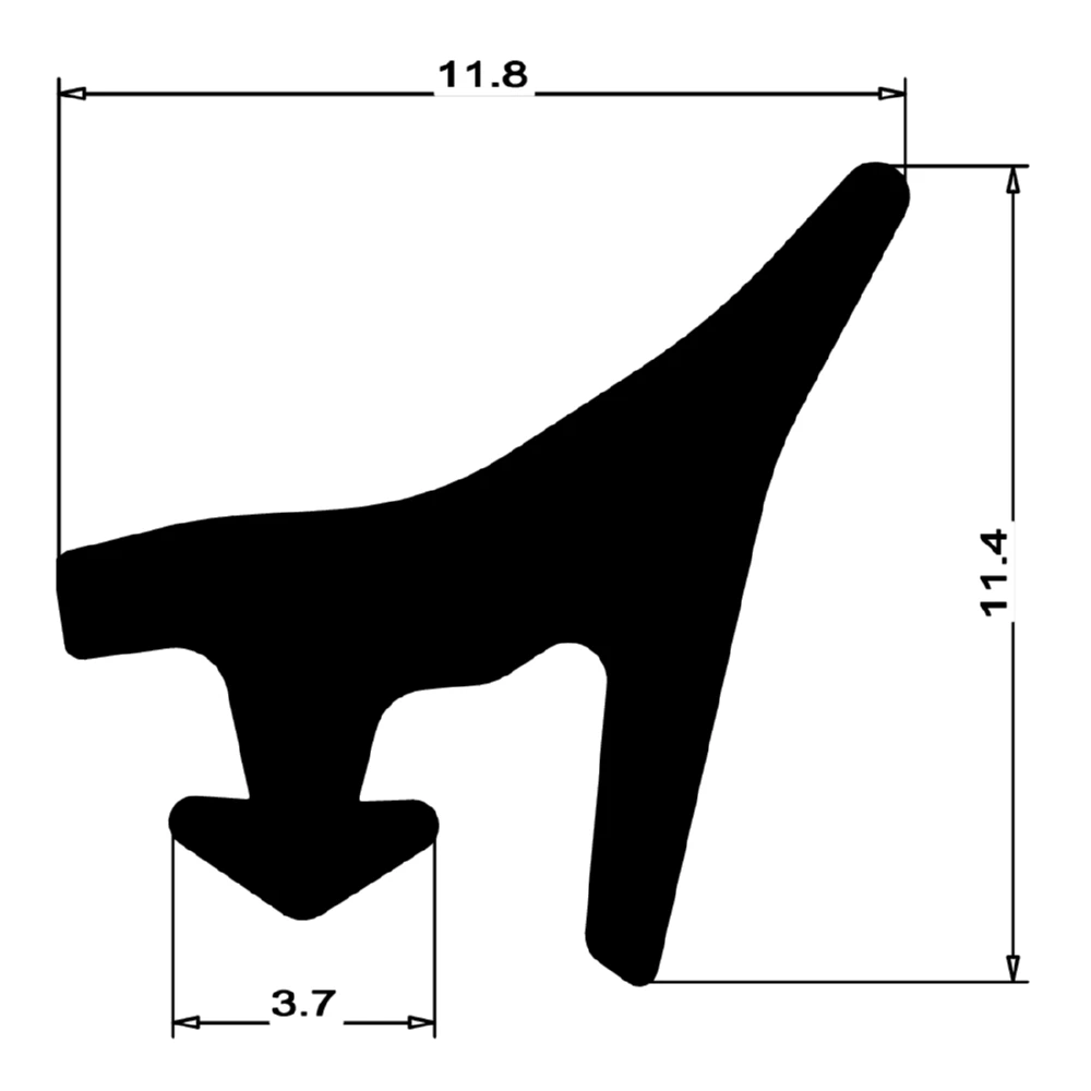 Anschlagdichtung mit seitlichem Anschlag | 13 mm Höhe | Farbe: schwarz