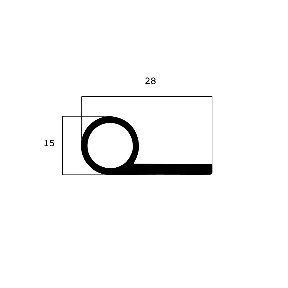 Fahnenprofile - Fahnenprofil | Außen: Ø 15mm | Länge: 28mm