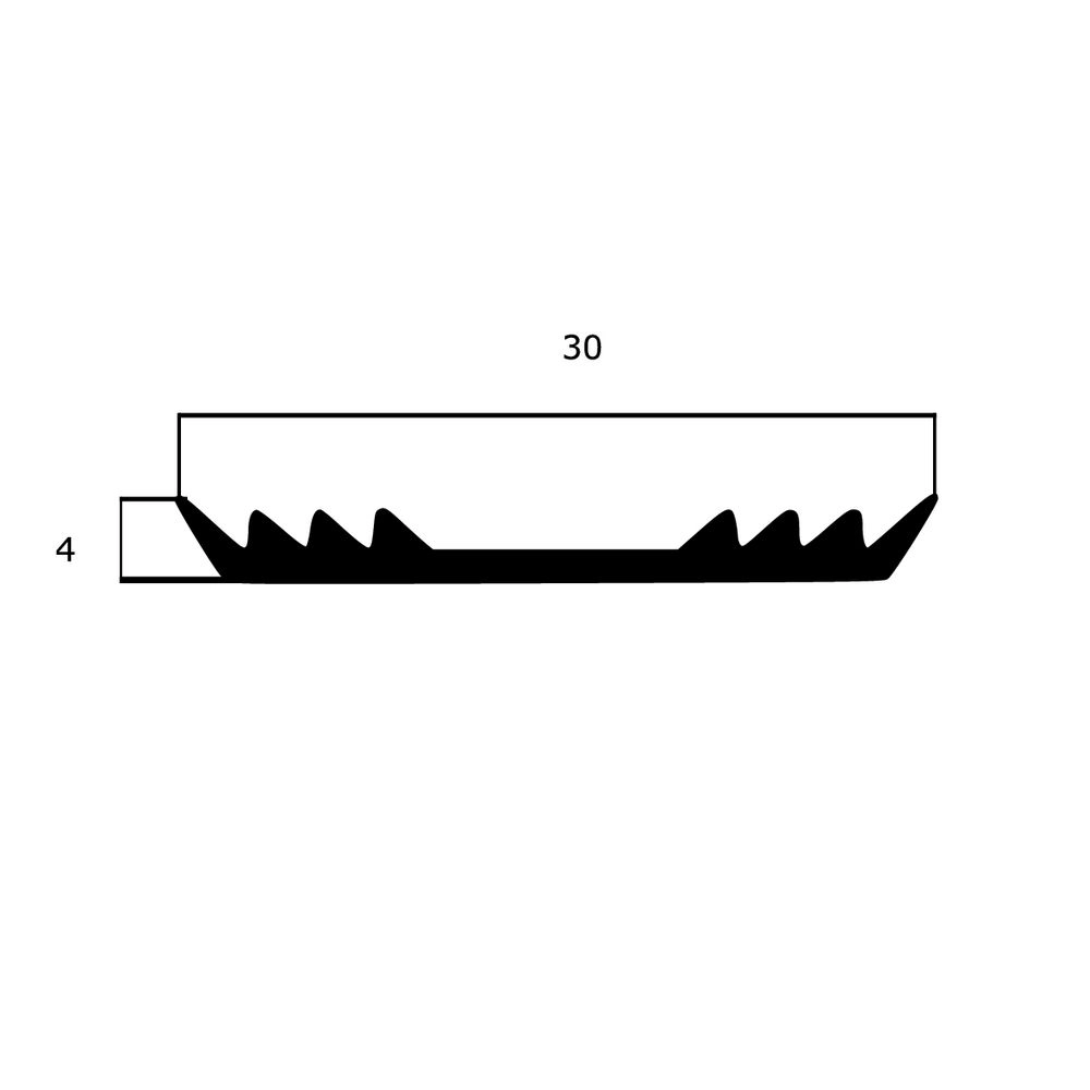 Glasauflage- und Fassadendichtungen - Verglasungsdichtung für Fenster | 30 mm Breite | Farbe: schwarz