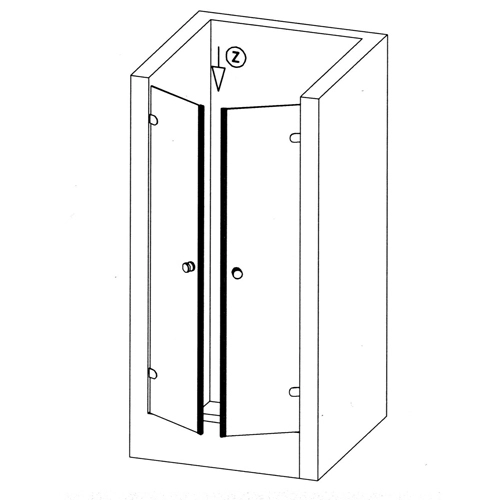 Senkrecht - Dusch-Magnetprofil fluchtend 180 °| 6 - 8 mm Glasstärke | Farbe: transparent