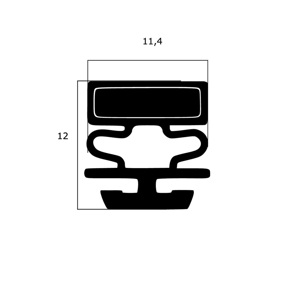 Kühlschrankdichtungen - Kühlschrankdichtungsrahmen | Höhe: 12 mm | Farbe: weiß