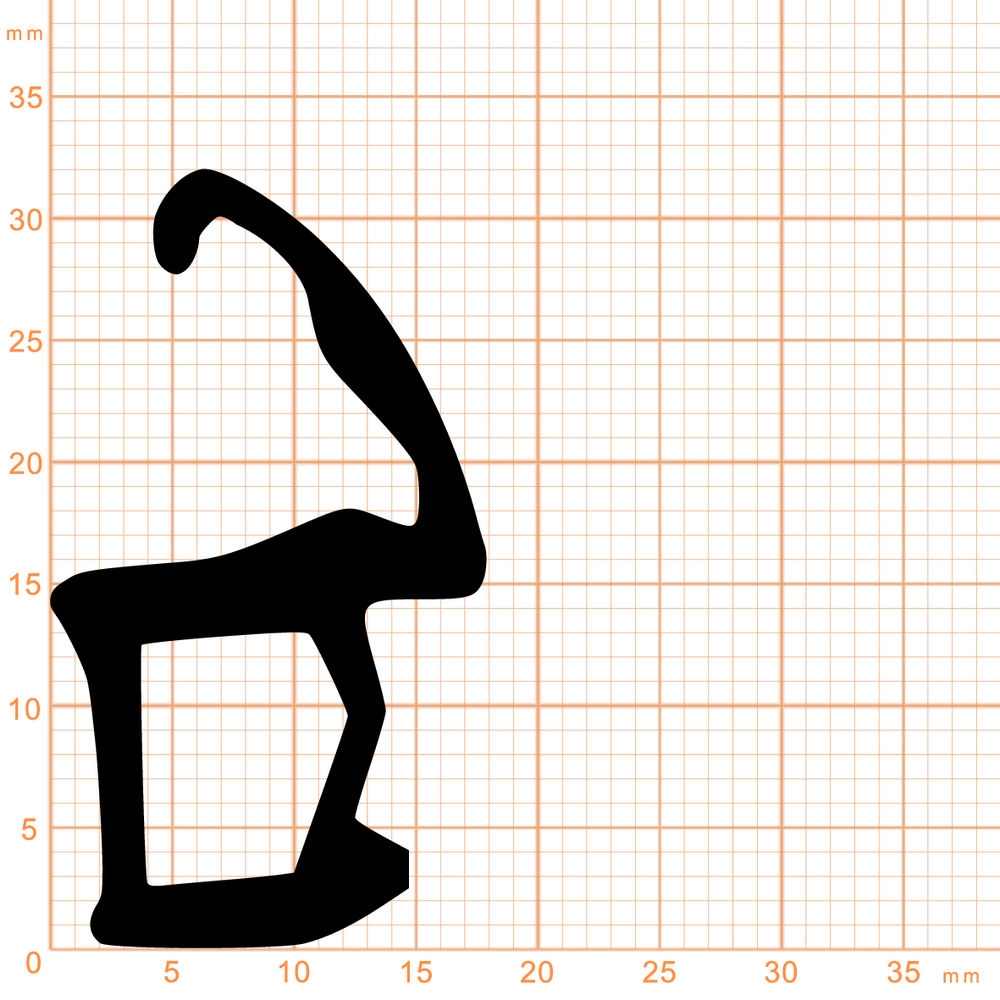 Türrahmen Dichtung - Feuerschutzdichtung für Hörmann T 30 Stahltüren | 18 mm Breite | Farbe: schwarz