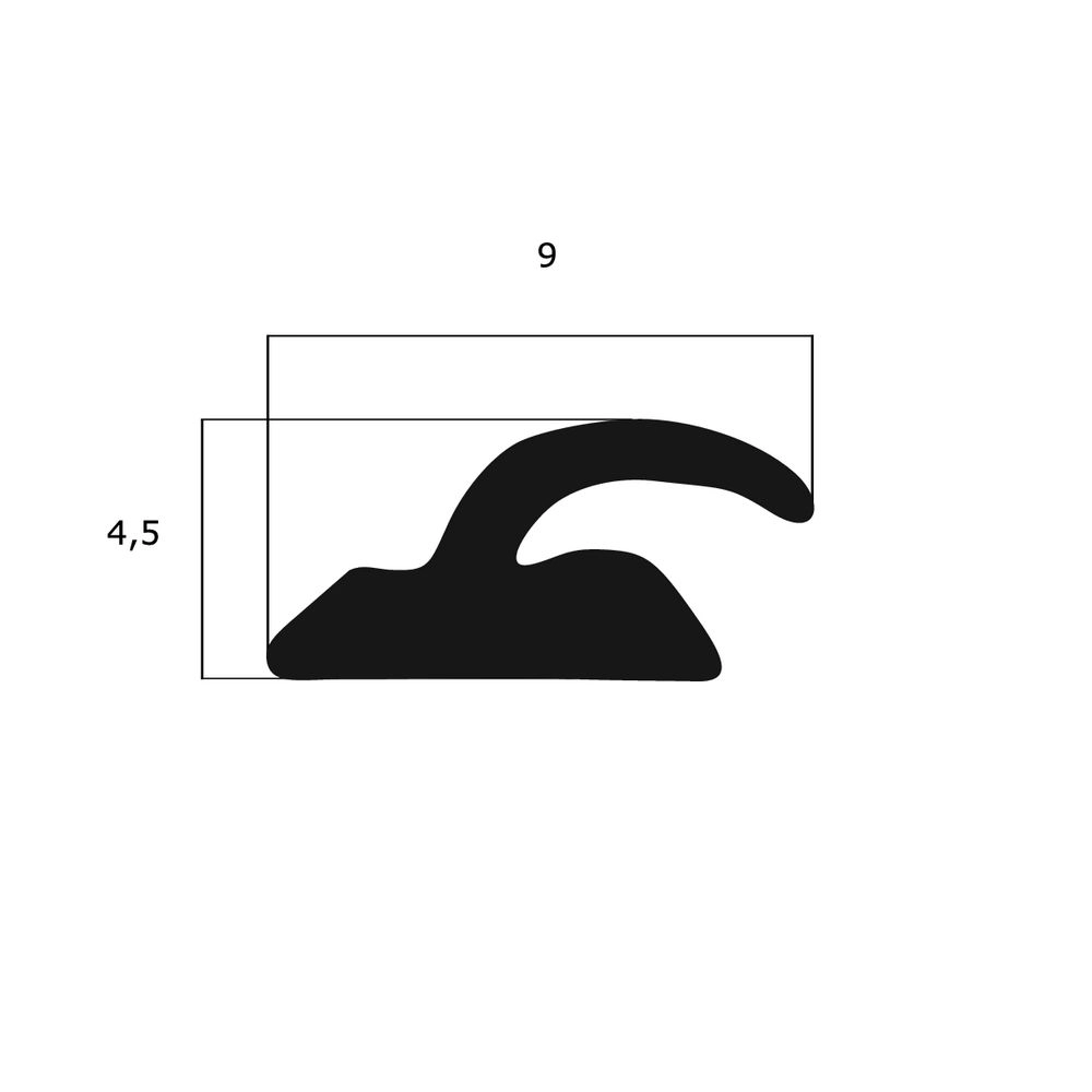 Lippendichtungen - Anschlagdichtung mit Lippe und glattem Fuß | 4,5 mm Höhe | Farbe: schwarz