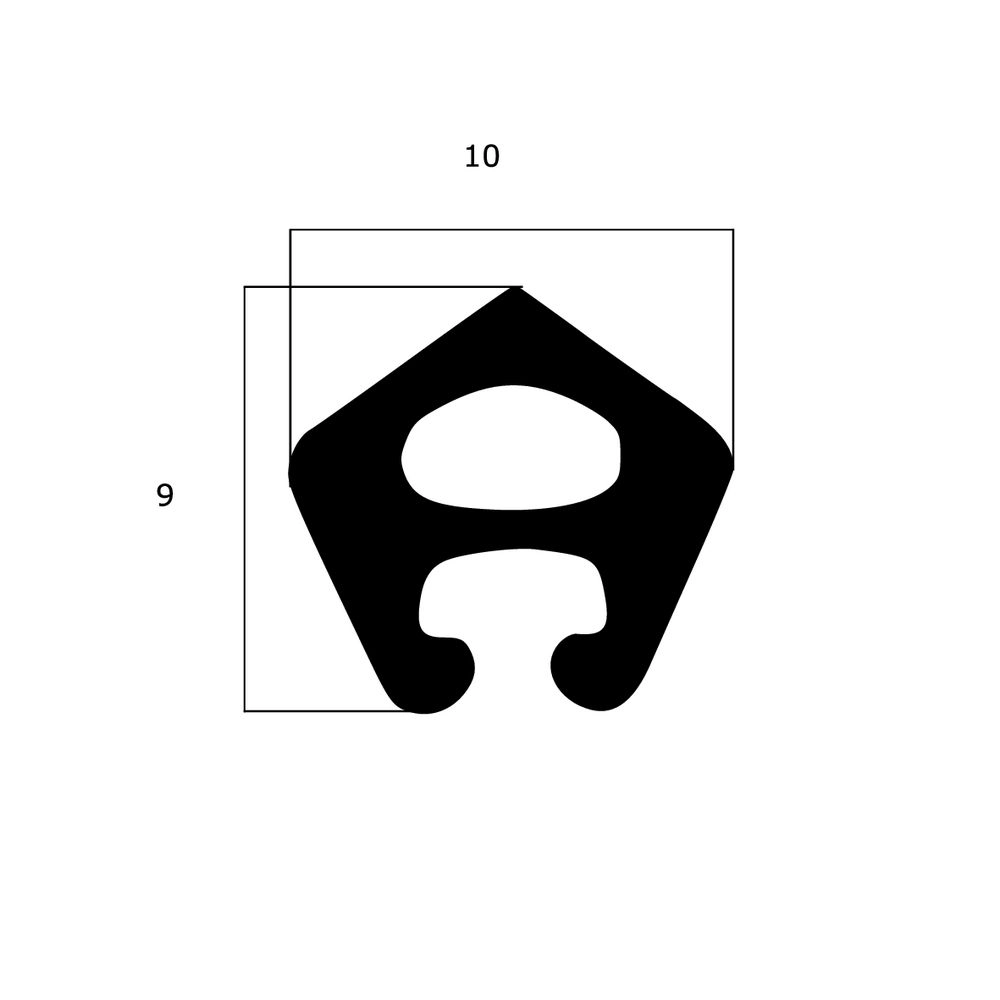 Verglasungsdichtungen - Verglasungsdichtung für Fenster | 9 mm Höhe | Farbe: schwarz