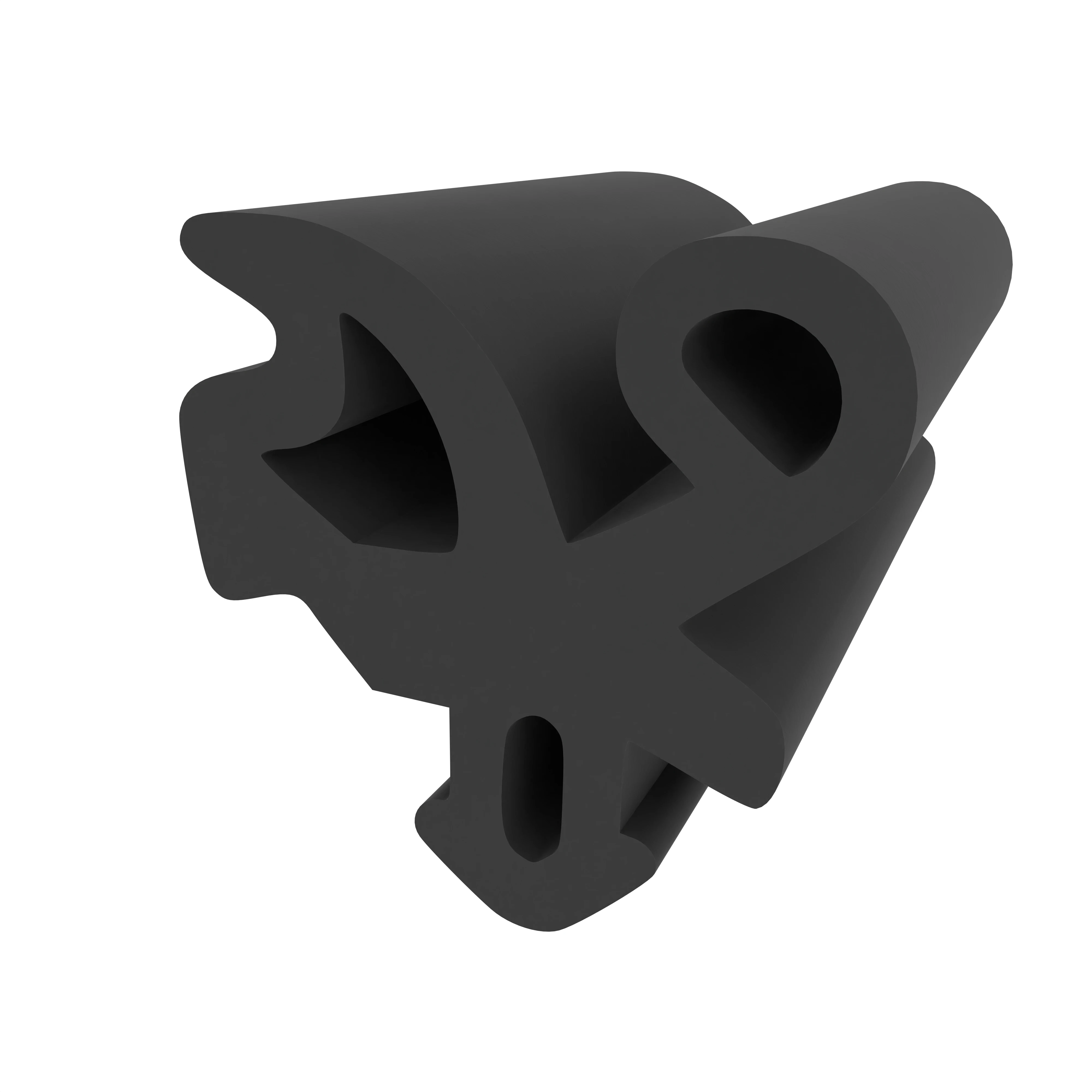 Lippendichtungen - Anschlagdichtung mit Schlauch | 12 mm Höhe | Farbe: schwarz 