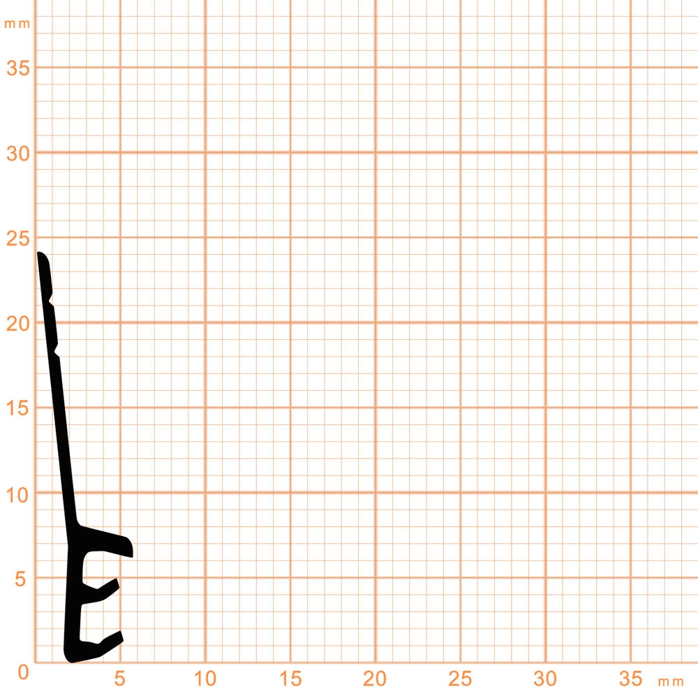 Flügelfalzdichtungen - Stulpdichtung für Fenster und Türen | 24,1 mm Höhe | Farbe: weiß