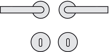Türdrücker - Türdrücker-Garnitur mit Buntbart | Hoppe Amsterdam 1400/42KV/42KVS | Farbe: silber