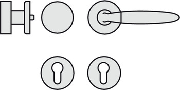 Türdrücker - Türdrücker-Garnitur mit Profilzylinder | Hoppe Athinai M156/19KV/19KVS | Farbe: verchromt