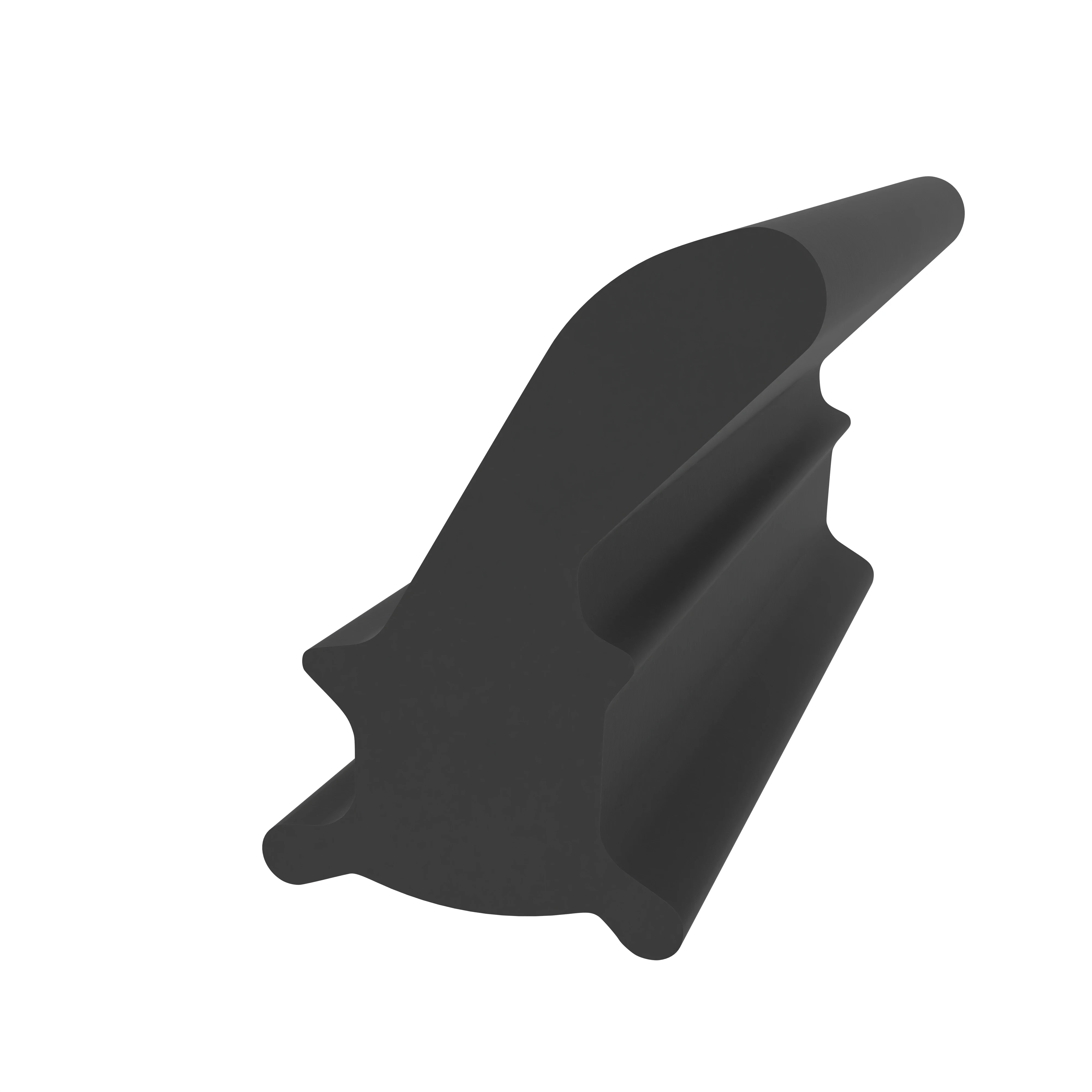 Anschlagdichtung mit Lippe und profiliertem Fuß | 10 mm Höhe | Farbe: schwarz