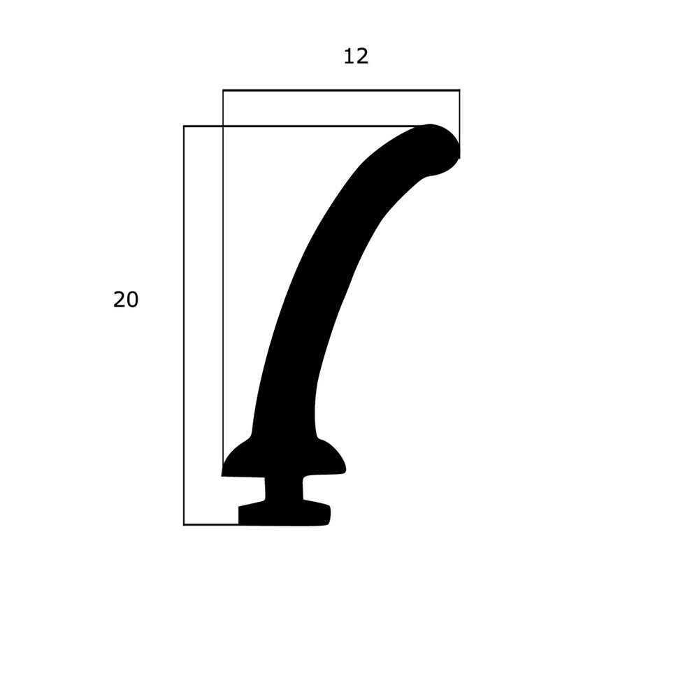 Mitteldichtungen - Mitteldichtung für Metall- und Alufenster | 20 mm Höhe | Farbe: schwarz