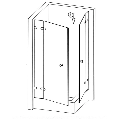 Senkrecht - Dusch-Magnetprofil 90° | 6 - 8 mm Glasstärke | Farbe: transparent