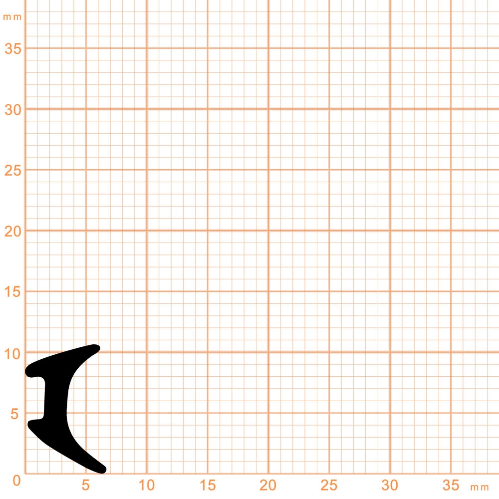 Verglasungsdichtungen - Verglasungsdichtung für Heroal 1887300 Fenster | 10,3 mm Höhe | Farbe: schwarz