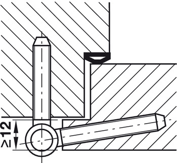 Türbänder - Einbohrband von Simonswerk | Modell: BAKA C 1-15 WF | Oberfläche: vernickelt