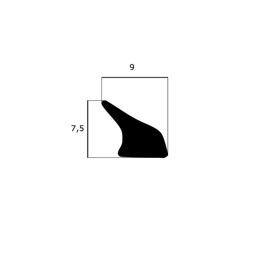 Lippendichtungen - Anschlagdichtung mit Lippe und glattem Fuß | 7,5 mm Höhe | Farbe: schwarz 
