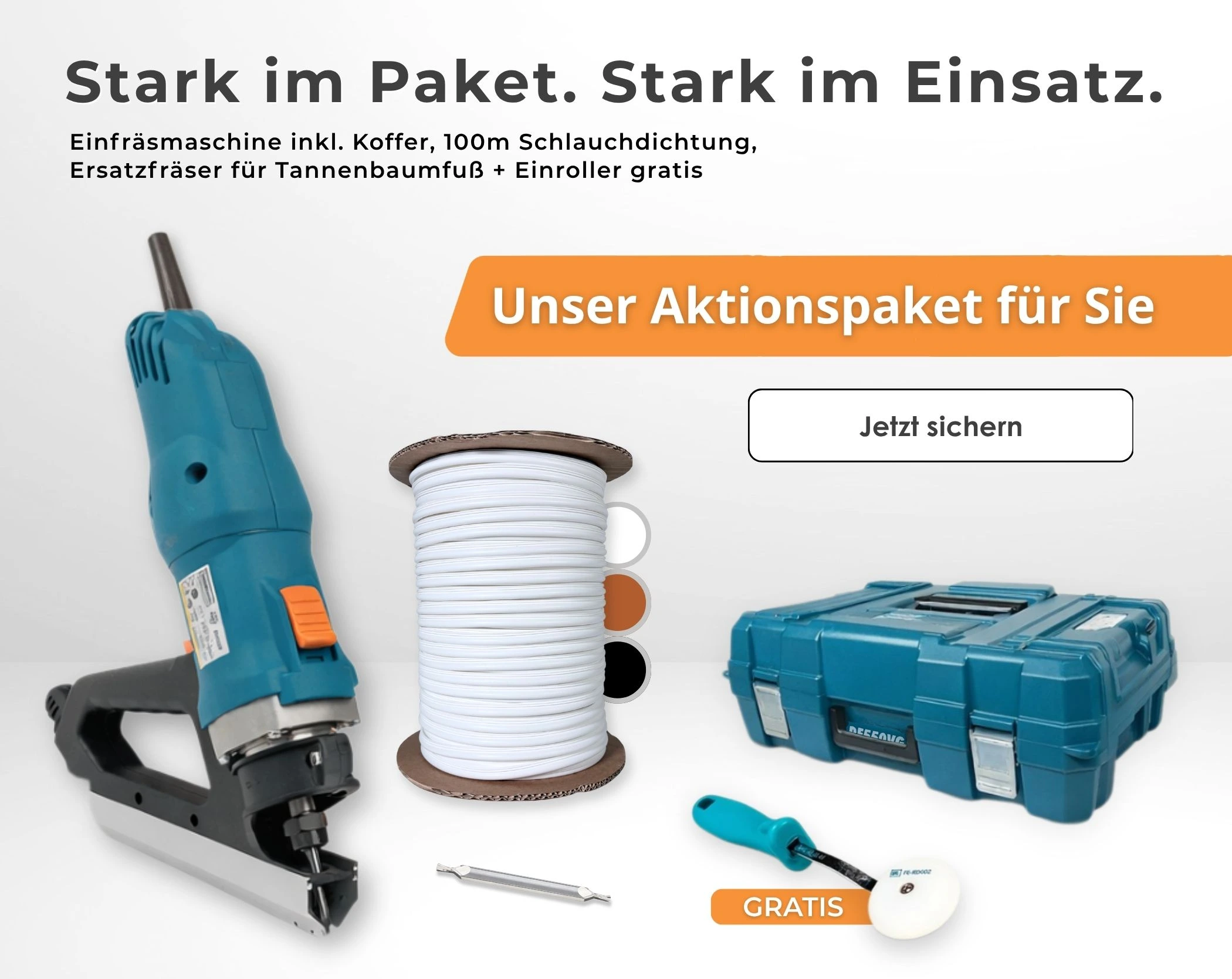 Verschiedene Produkte vor einem weißen Hintergrund