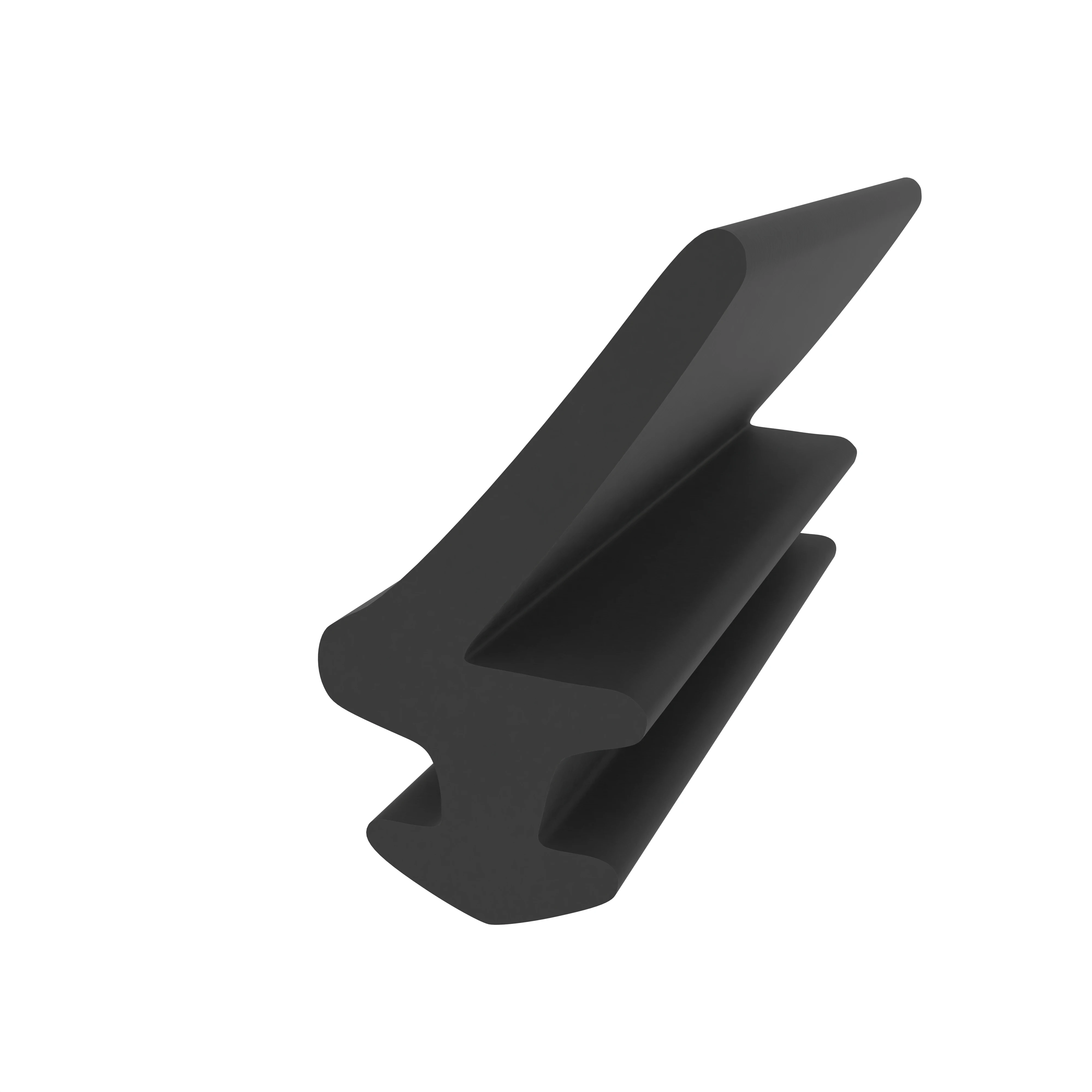 Anschlagdichtung mit Lippe und profiliertem Fuß | 11 mm Höhe | Farbe: schwarz  Anschlagdichtung mit Lippe und profiliertem Fuß | 11 mm Höhe | Farbe: schwarz