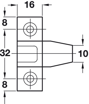 Verbinder & Bodenträger - Aufschiebebeschlag Keku AS | Bohrabstand: 32 mm | Farbe: schwarz