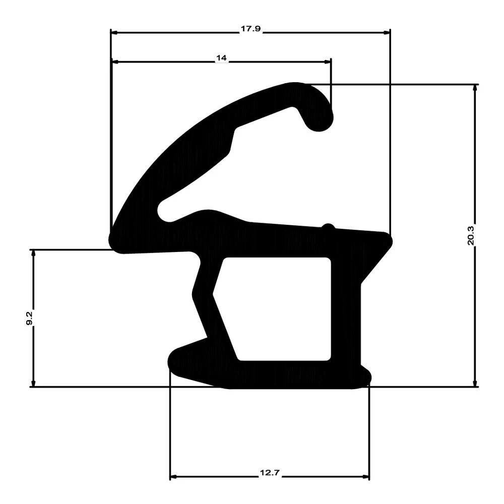 Stahlzargendichtung für Hörmann T30 | 21 mm Höhe | Farbe: schwarz