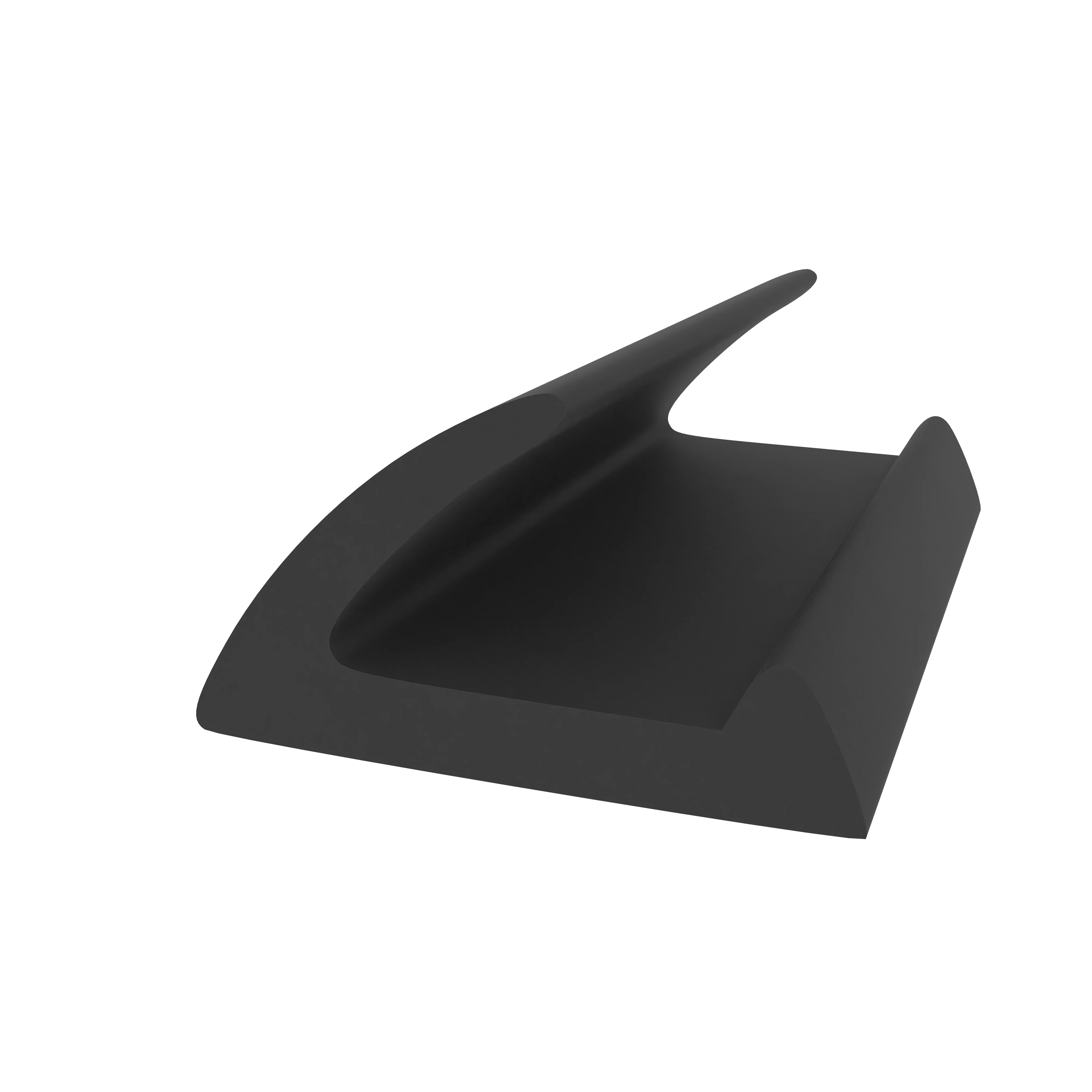 Lippendichtungen - Anschlagdichtung mit Lippe und Fuß  | 10 mm Breite | Farbe: schwarz