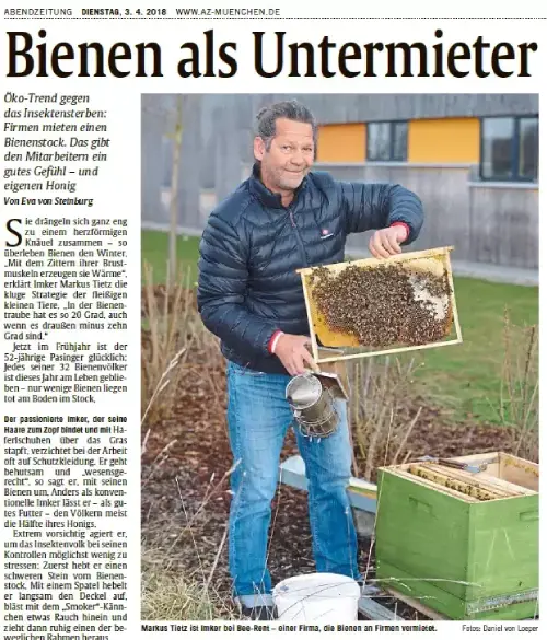 Zeitungsausschnitt Bienen als Untermieter Zeitungsausschnitt Bienen als Untermieter
