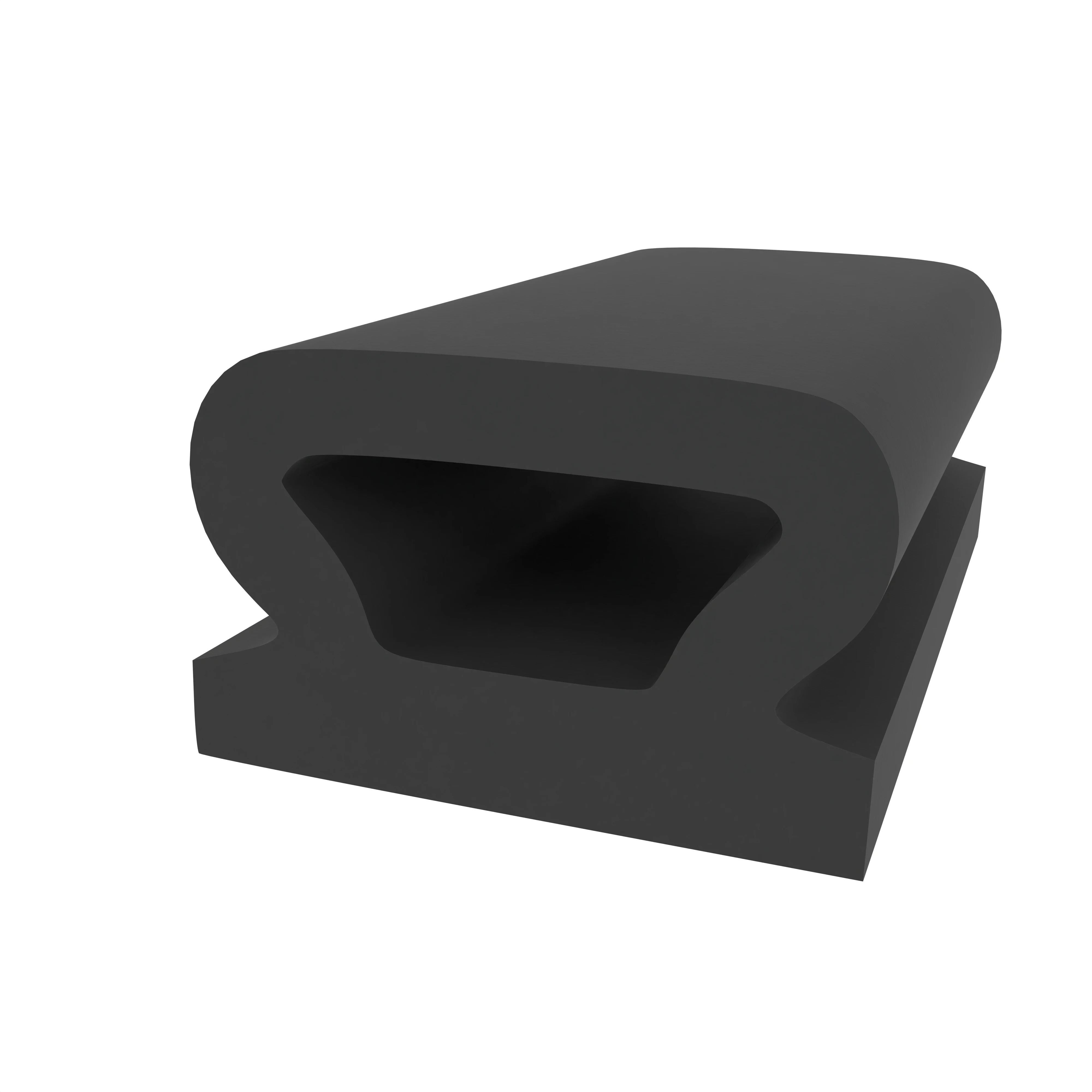 Lippendichtungen - Anschlagdichtung mit Schlauch | 9 mm Höhe | Farbe: schwarz 