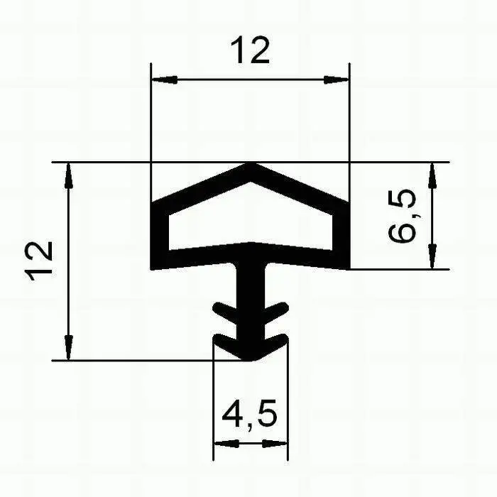 Holzzargendichtung für Zimmertüren | 4 mm Nut | Farbe: schwarz