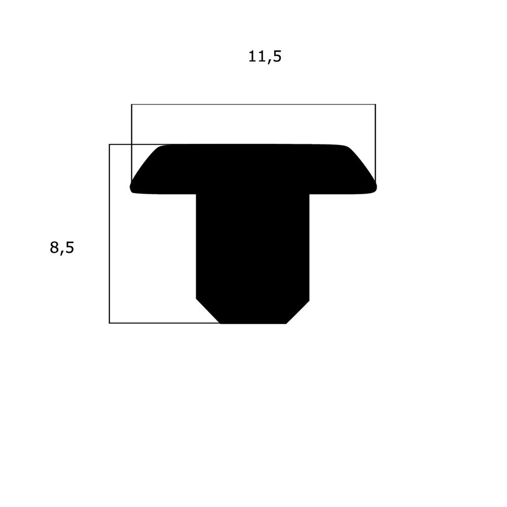 Treppenstufenprofile - Treppenstufendichtung | Höhe: 8,5 mm | Farbe: schwarz