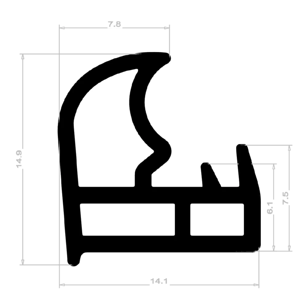 Stahlzargendichtung für Stahlrahmen | 16 mm Breite | Farbe: grau