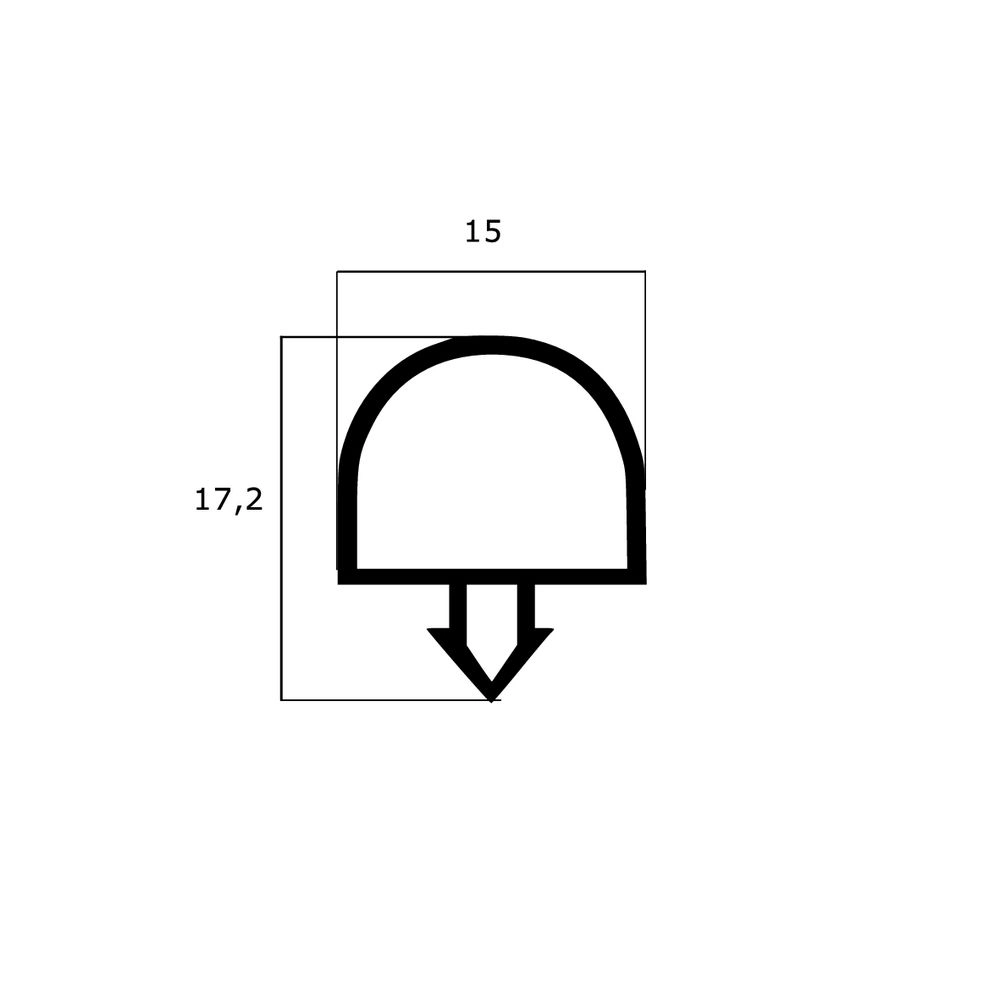Kühlschrankdichtungen - Kühlschrankdichtungsrahmen | Höhe: 17,2 mm | Farbe: schwarz