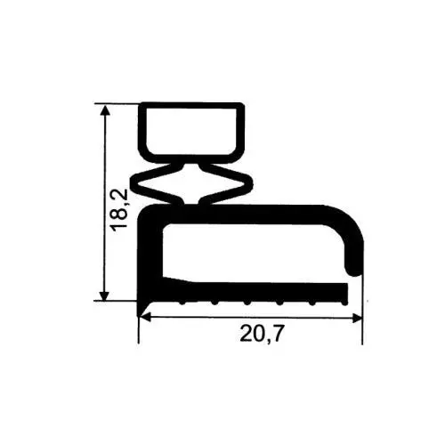 Kühlschrankdichtungsrahmen | 18,2 mm Höhe | Farbe: grau