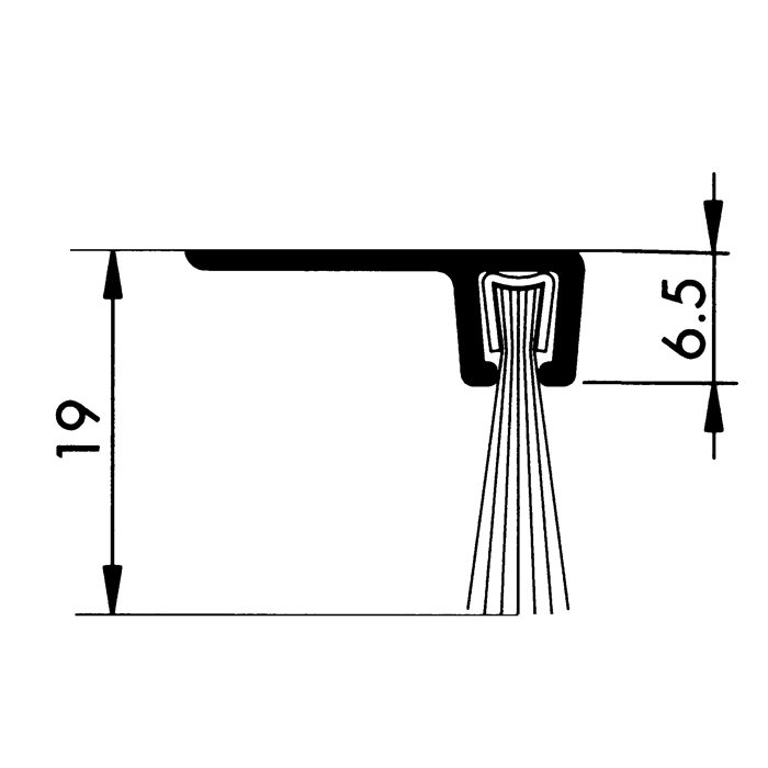 Bürstendichtungen - Bürstendichtung für Türen | Bürstenhöhe: 12 mm | Farbe: Alu-werkblank