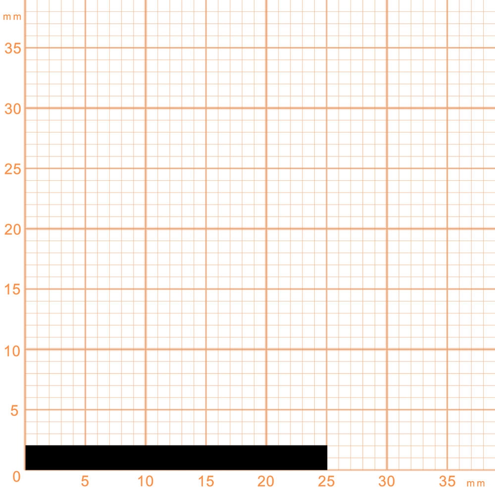 Moosgummi - Moosgummidichtung vierkant | 2 mm Höhe | Farbe: schwarz