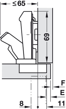 Scharniere - Blum Topfscharnier Clip Top | mit Schließautomatik | Oberfläche: vernickelt