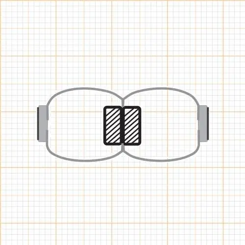 Senkrecht - Selbstklebende Dusch-Magnetdichtung 180°|  8 – 12 mm Glasstärke | Farbe: transparent