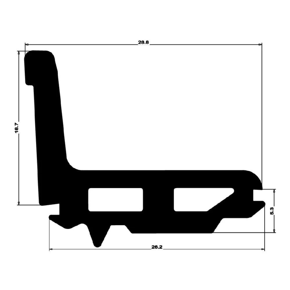 Mitteldichtung für Metall- und Alufenster | 29 mm Höhe | Farbe: schwarz