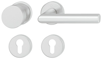 Türdrücker-Garnitur mit Profilzylinder | Hoppe Amsterdam 1400/42KV/42KVS | Farbe: silber