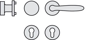 Türdrücker - Türdrücker-Garnitur mit Profilzylinder | Hoppe Verona E1800Z/42KV/42KVS | Farbe: silber