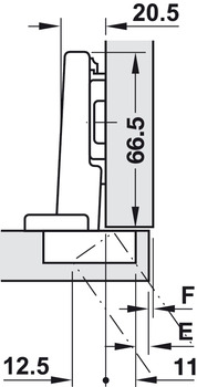 Scharniere - Blum Topfscharnier Clip Top | 120° Öffnungswinkel | Farbe: vernickelt