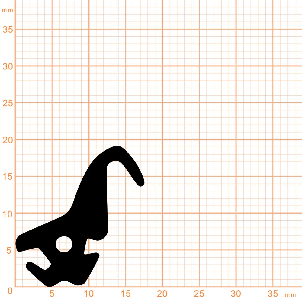 Mitteldichtungen - Mitteldichtung für Metall- und Alufenster | 19 mm Höhe | Farbe: schwarz