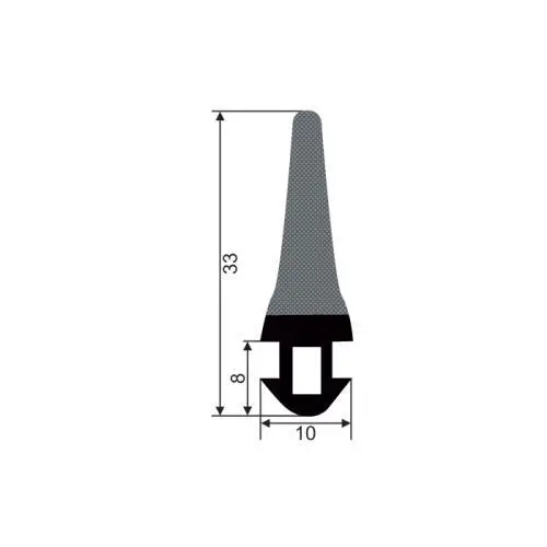 Kühlschrankdichtungen - Kühlschrankdichtung Meterware | Höhe: 33 mm | Farbe: schwarz