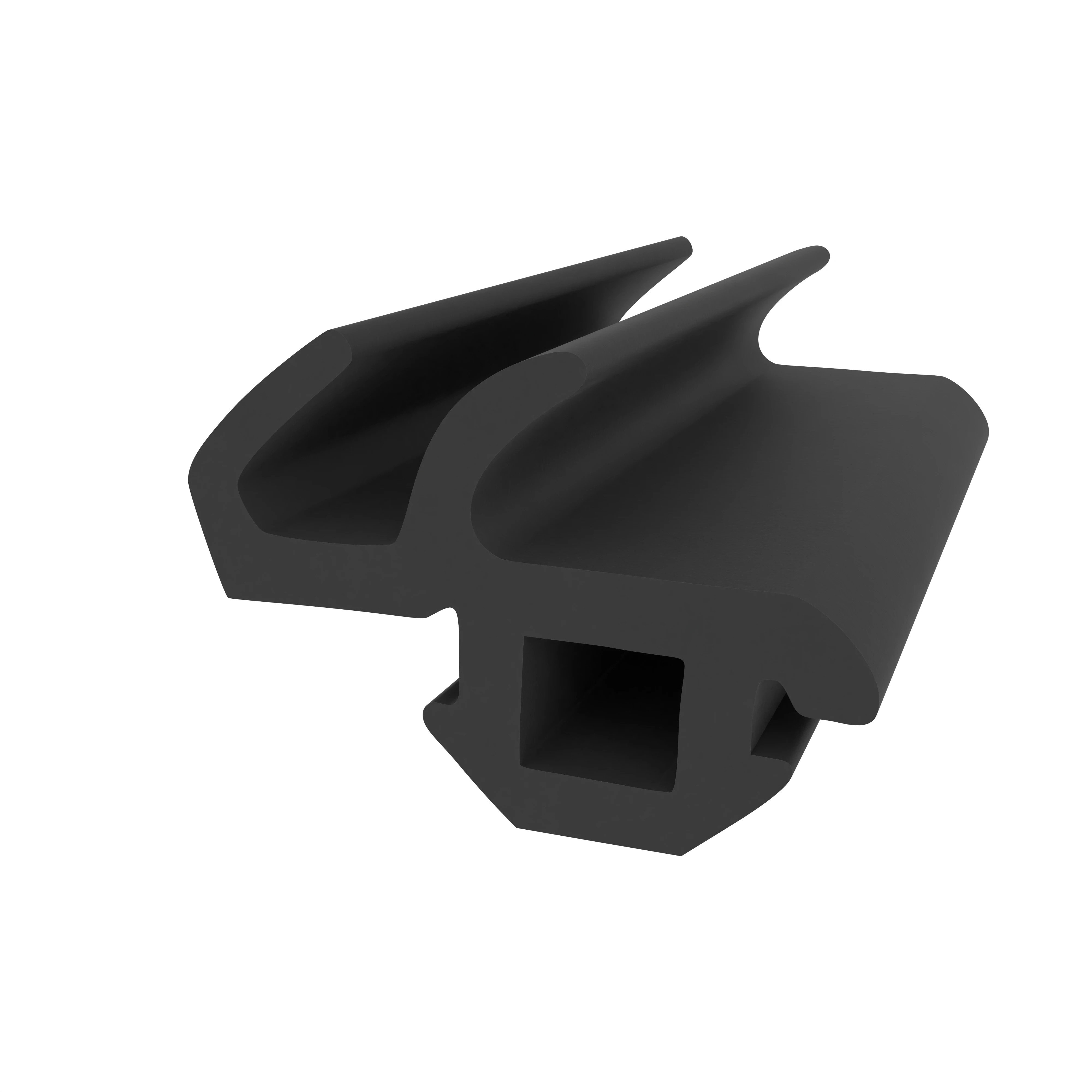 Anschlagdichtung mit Lippe und profiliertem Fuß | 10 mm Höhe | Farbe: schwarz 