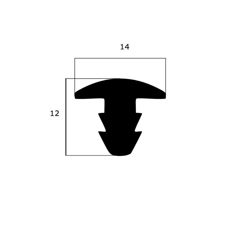 Treppenstufenprofile - Treppenstufendichtung | Höhe: 12 mm | Farbe: schwarz
