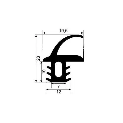 Kühlschrankdichtung Meterware | 23 mm Höhe | Farbe: schwarz