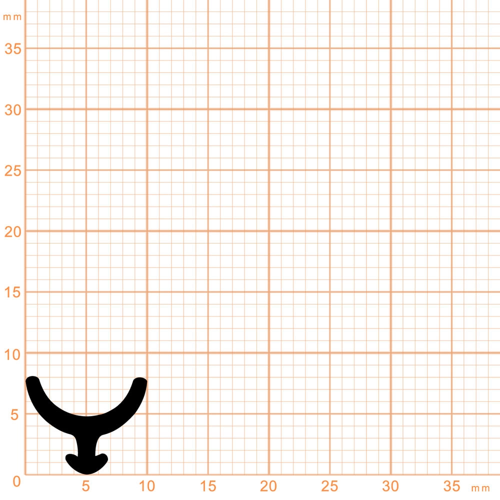 Anschlagdichtung mit Lippe und profiliertem Fuß | 8 mm Höhe | Farbe: weiß