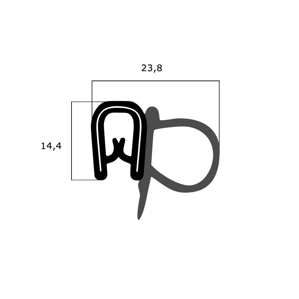 Kantenschutz Dichtprofile - Kantenschutzprofil | Klemmbereich: 1 – 4 mm | Farbe: schwarz