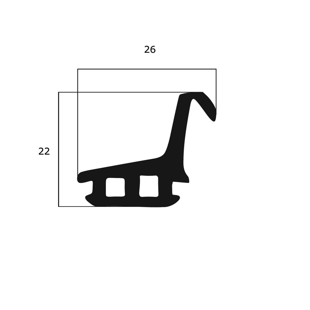 Mitteldichtungen - Mitteldichtung für Metall- und Alufenster | 22 mm Höhe | Farbe: schwarz