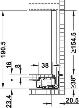 Schubkasten-Garnitur für Legrabox | Ausführung: Korpusschiene Blumotion S | Zargenhöhe: 177 mm